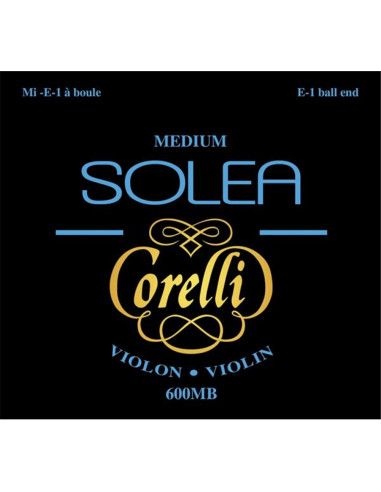 600MB Set Corde Violino Solea Corelli, Tensione Media, ball end