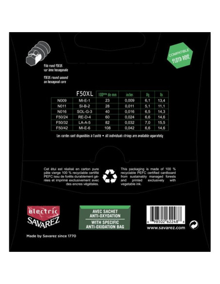 F50XL Corde Focus per Chitarra Elettrica 9-42, Set/6