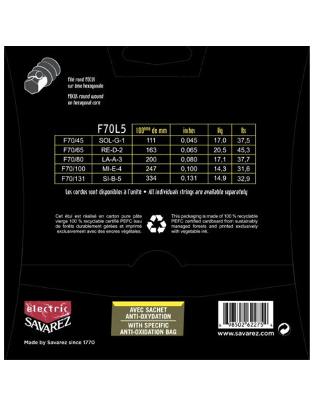 F70L5 Corde Focus per Basso Elettrico 45-131, Set/5