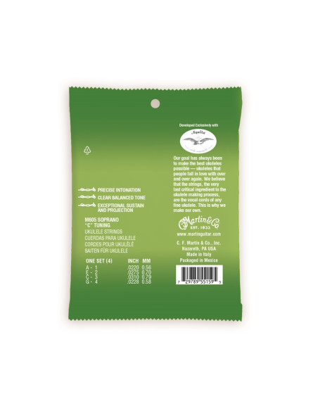 M605 Ukulele Premium Strings Soprano Polygut 22-22.8