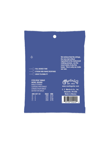 V720 Vega Banjo Strings Tenor Nickel Wound