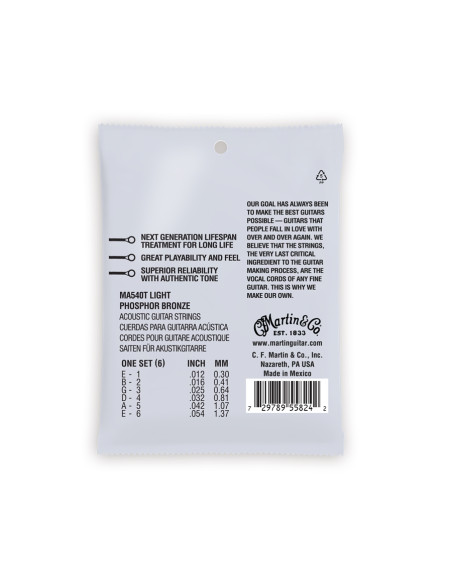 MA540T Authentic Lifespan 2.0 Light Phosphor Bronze 12-54