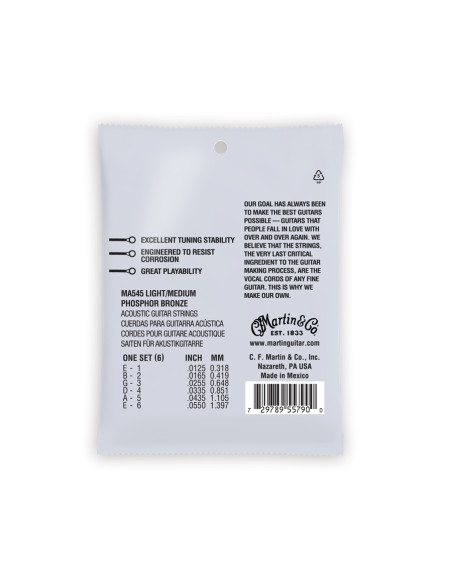 MA545 Authentic SP Light/Medium Phosphor Bronze 12.5-55