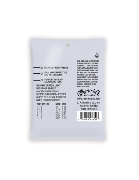 MA535FX Authentic Flexible Core Custom Light Phosphor Bronze 11-52