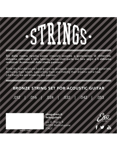 Corde Chitarra Acustica Bronze 12-53 Medium Set/6