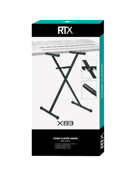 X83 Stand a X Compatto per Tastiera Junior Telaio Singolo Nero