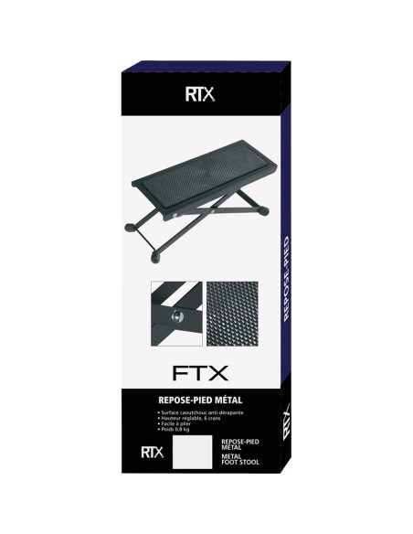 FTX Poggia Piede per Chitarra Classica Metallo Nero