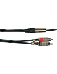 K02-3 Cavo Segnale 2x RCA maschio/Jack Mono 3 m 2