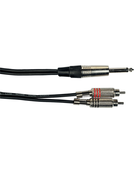 K02-3 Cavo Segnale 2x RCA maschio/Jack Mono 3 m