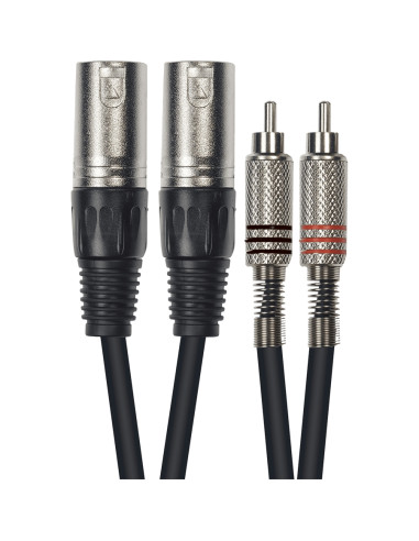 K09-3 Cavo Segnale 2x RCA maschio/2x XLR Maschio 3 m