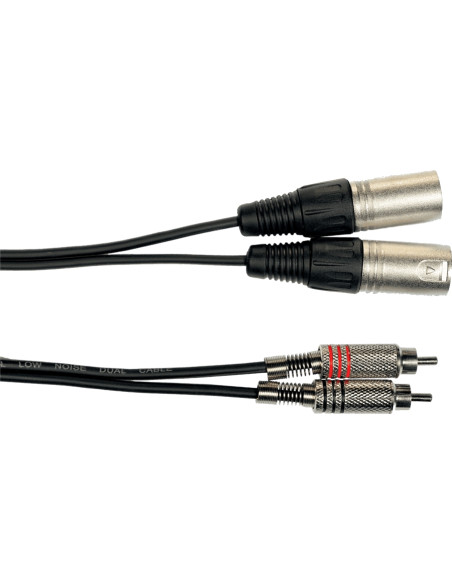 K09-3 Cavo Segnale 2x RCA maschio/2x XLR Maschio 3 m