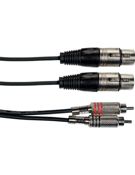 K10-3 Cavo Segnale 2x RCA maschio/2x XLR Femmina 3 m