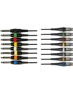 OC11 Frusta 8 Cavi Jack Mono/XLR Femmina 5 m