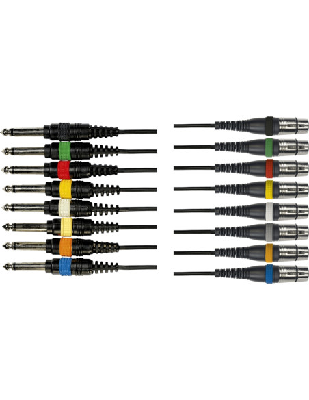 OC11 Frusta 8 Cavi Jack Mono/XLR Femmina 5 m