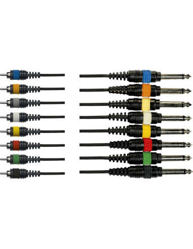 OC16 Frusta 8 Cavi RCA Maschio/Jack Mono 5 m