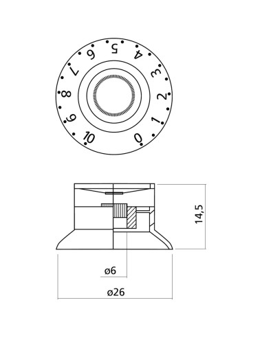 EZ2215B Manopole di regolazione SG® Style Nere 3 Pcs