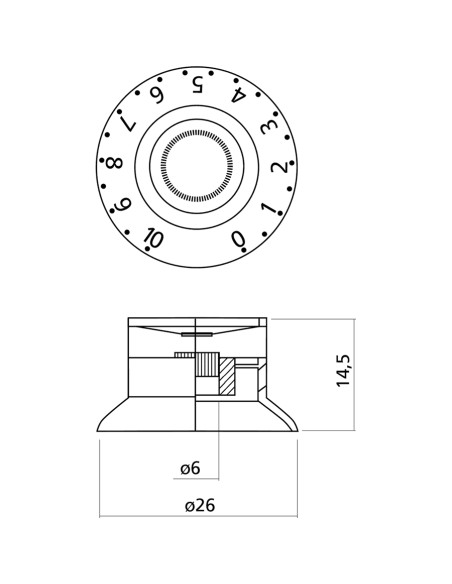 EZ2215B Manopole di regolazione SG® Style Nere 3 Pcs