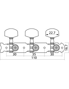 EZ1761N Meccaniche Chitarra Acustica 1+1 Ottone Cromato 2...
