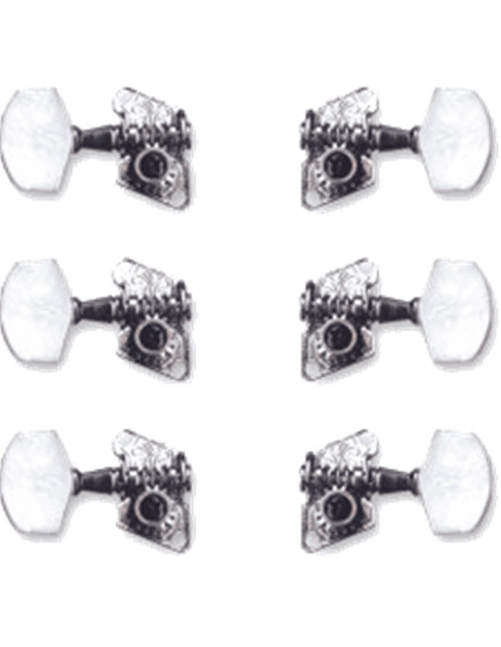 EZ17900N Meccaniche Chitarra Acustica 3+3 Cromate 6 Pcs