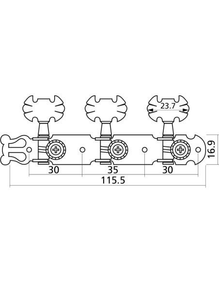 EZ1779N Meccaniche Chitarra Classica 1+1 Cromate 2 Pcs