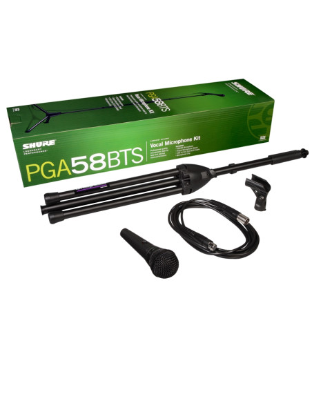 PGA58BTS Pack microfono, asta treppiedi, cavo XLR, astuccio