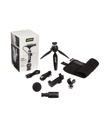 MV88+ VIDKIT Kit mic MV88+, mini cavalletto, clamp smartphone