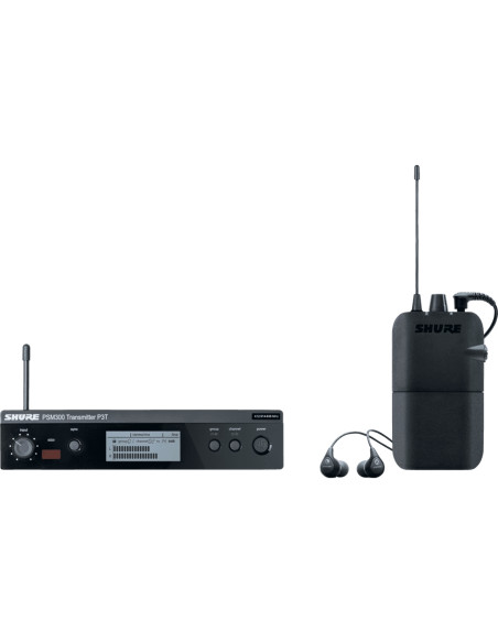 P3TER112GR trasmettitore P3TE, ricevitore P3R, auricolari SE112. (L19)