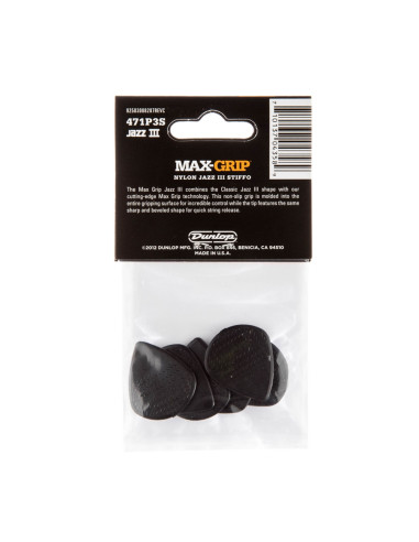 471P3S Max-Grip Jazz III Black Stiffo