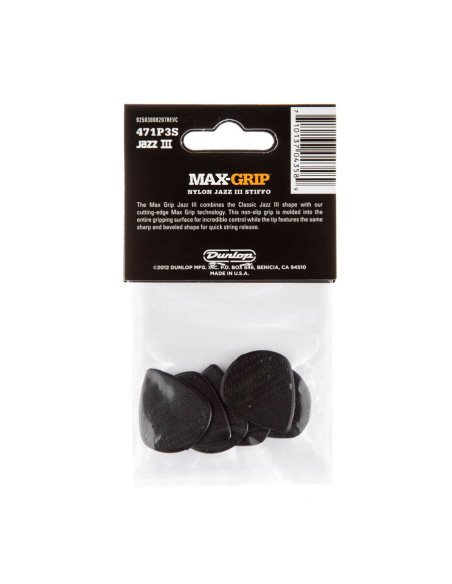 471P3S Max-Grip Jazz III Black Stiffo