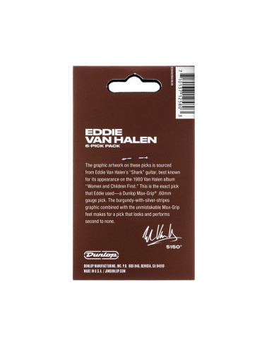 EVHP07 EVH Shark Guitar Plettri Max Grip 0.60...