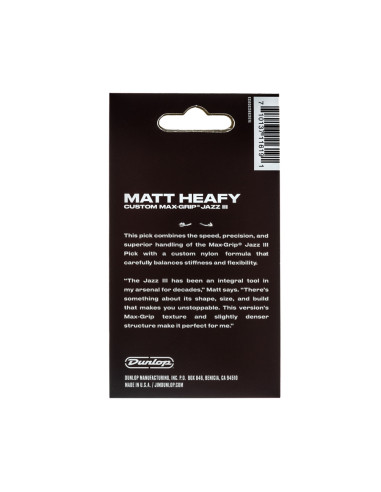 471P3SMH Matt Heafy Max Grip Jazz Player\'s Pack/6