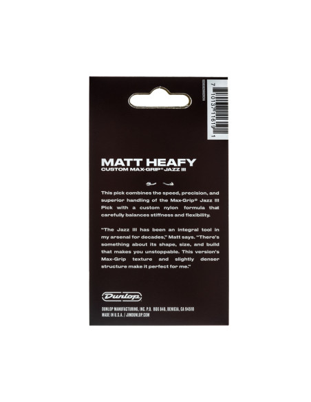 471P3SMH Matt Heafy Max Grip Jazz Player\'s Pack/6