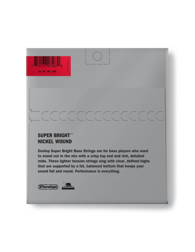 DBSBN45105 Super Bright Nickel Wound, Medium Set/4