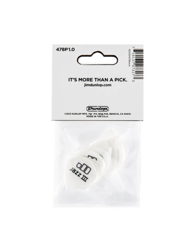 478P.100 TORTEX WHITE JAZZ III, 1.0 MM