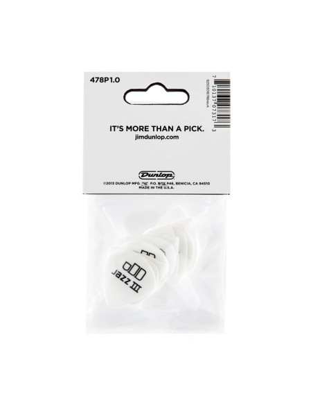 478P.100 TORTEX WHITE JAZZ III, 1.0 MM