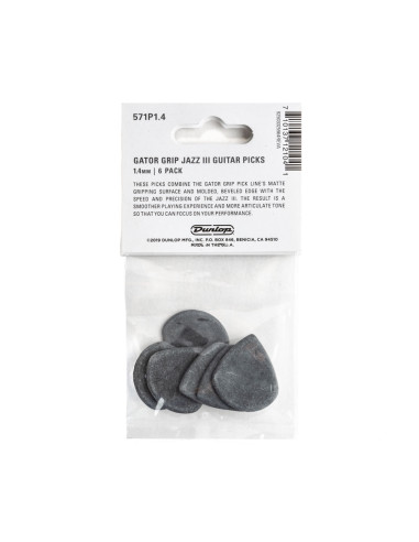571P1.4 Gator Grip Jazz III 1.4mm Player Pack/6