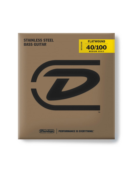 DBFS40100M Corde basso Flatwound Light Scala media Set/4