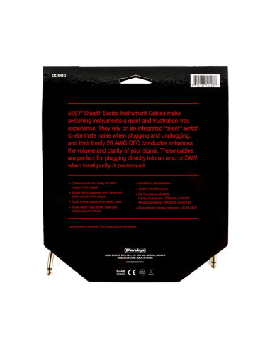 DCIR10 Cavo Strumento Stealth Series 3 metri