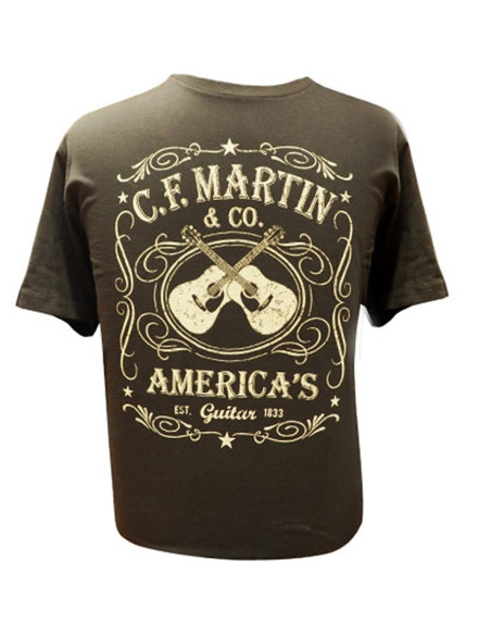 18C0000M T-Shirt Dual Guitar, Black, M