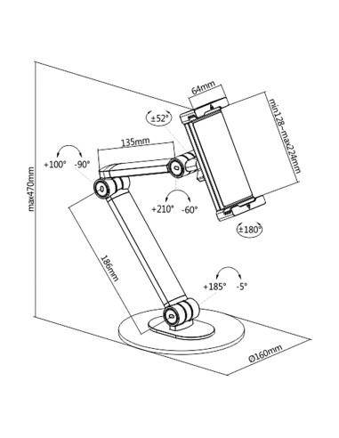 TST/001 Supporto da tavolo per Smartphone e Tablet
