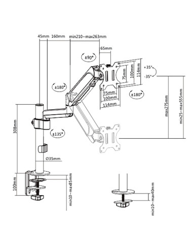 VSC/001 Supporto per video monitor