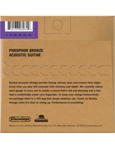 CORDE CHITARRA ACUSTICA MUTA DUNLOP 11/52